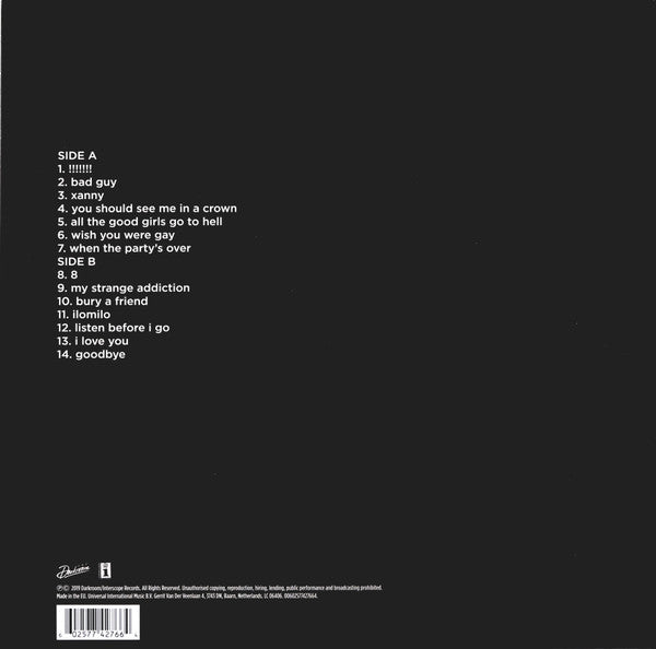 BILLIE EILISH When We All Fall Asleep, Where Do We Go? - Vinyl LP - Album