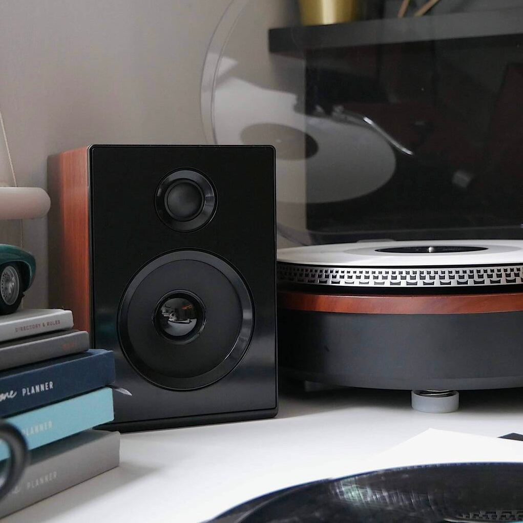 Camden XP Record Player With Bookshelf Speakers And Bluetooth - Steepletone - Dark Wood