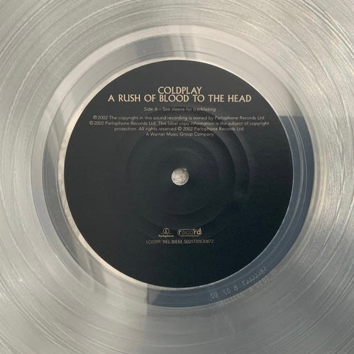 COLDPLAY A Rush Of Blood To The Head - Limited Edition Clear EcoRecord Vinyl LP - Album