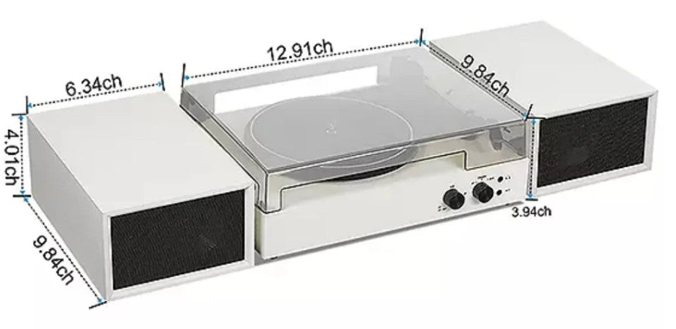 Harrow Bluetooth Record Player with Speakers Steepletone