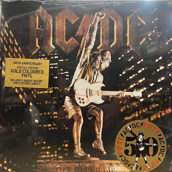 AC/DC Stiff Upper Lip - 50th Anniversary Special Edition Gold Vinyl LP - Album