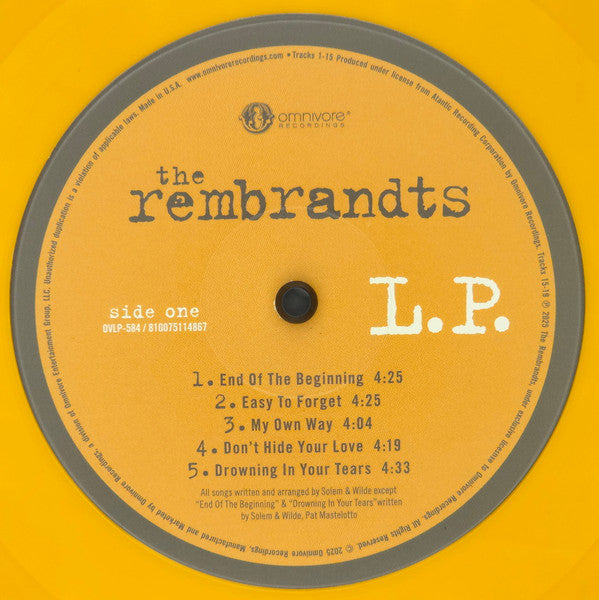 THE REMBRANDTS L.P. - RSD Opaque Yellow Vinyl 2LP