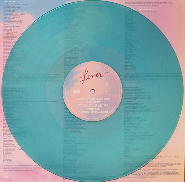 TAYLOR SWIFT Lover - Pink And Turquoise Colour Vinyl 2LP - Album