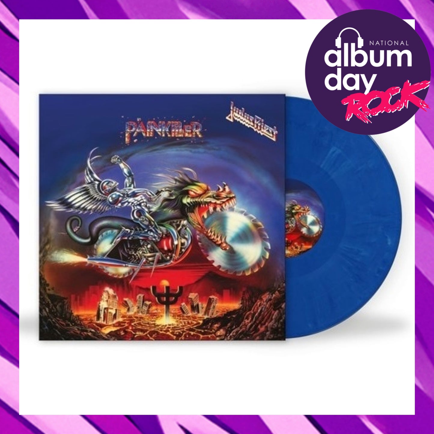 JUDAS PRIEST Painkiller (National Album Day 2025) - 35th Anniversary Blue Marble Vinyl LP - Album