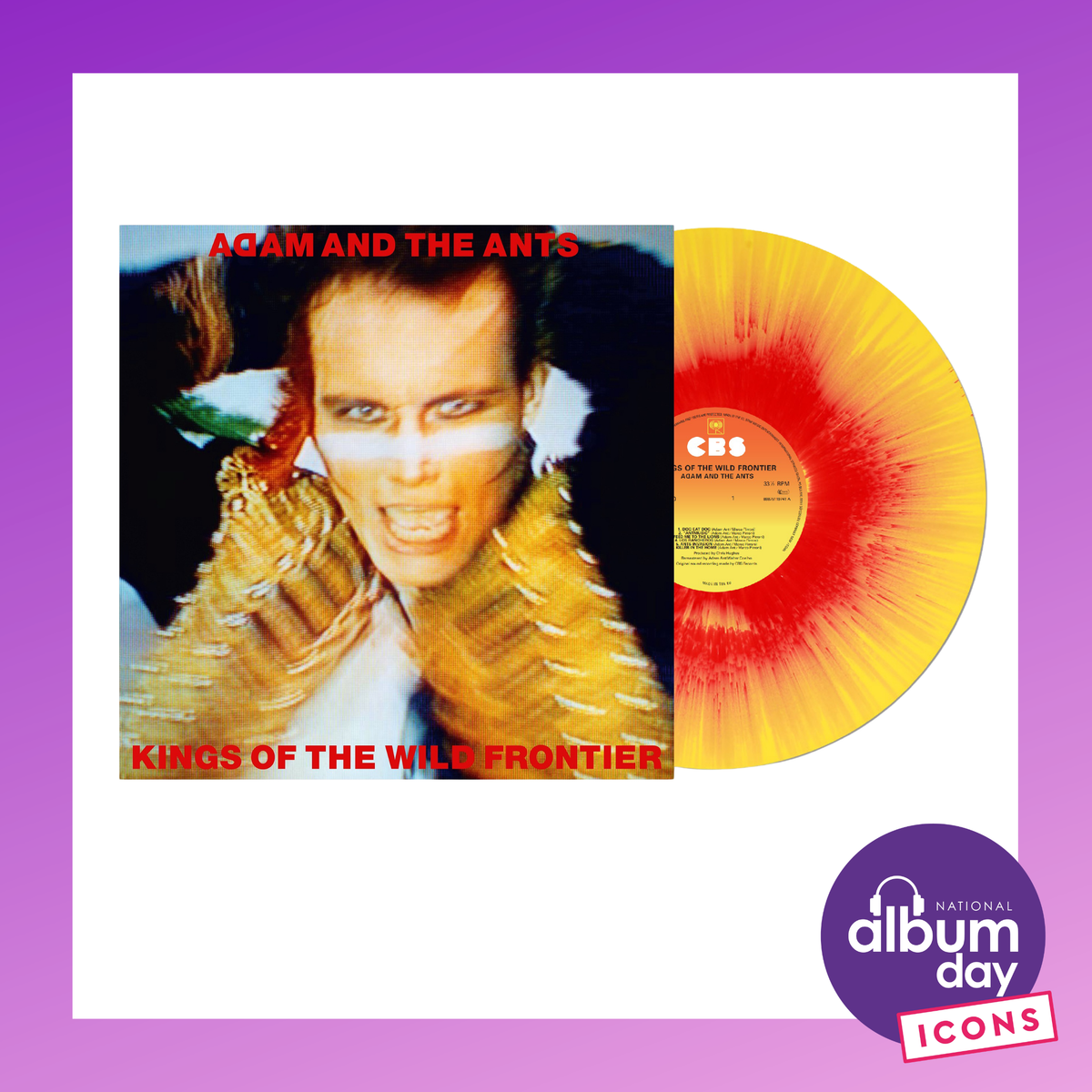 ADAM AND THE ANTS Kings Of The Wild Frontier (National Album Day 2026) - Special Edition “Sunburst” Red Yellow Splatter Vinyl LP - Album