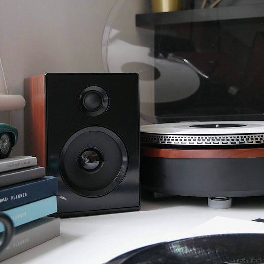 Camden XP Record Player With Bookshelf Speakers And Bluetooth - Steepletone - Dark Wood