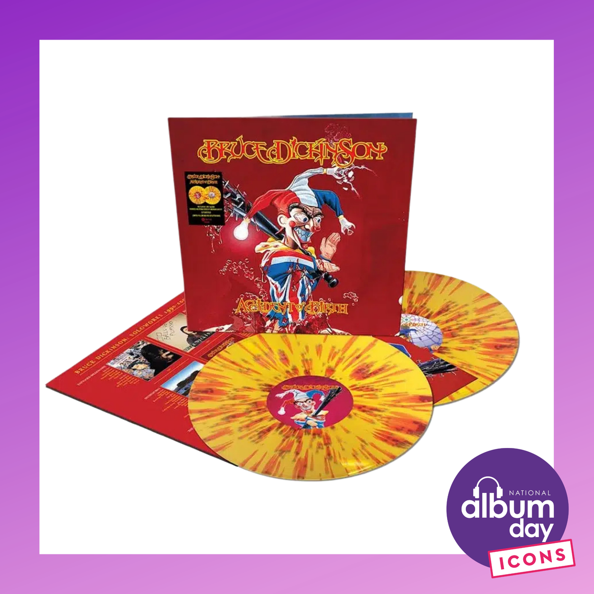 BRUCE DICKINSON Accident Of Birth (National Album Day 2026) - Limited Edition Yellow Red Splatter Vinyl 2LP - Album