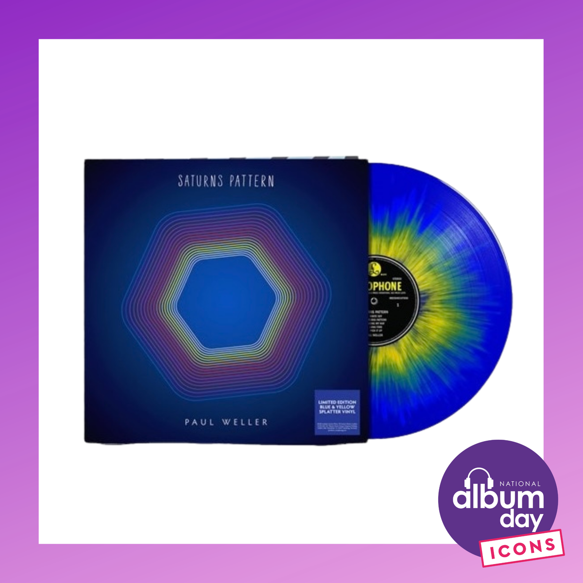 PAUL WELLER Saturns Pattern (National Album Day 2026) - Limited Edition Blue Yellow Splatter Vinyl LP - Album