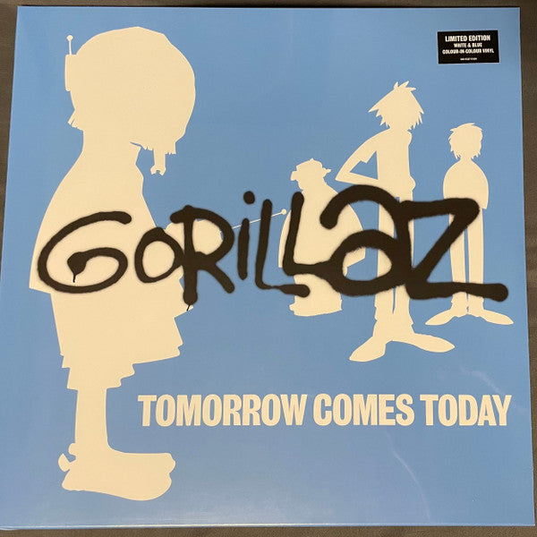 GORILLAZ Tomorrow Comes Today - Limited Edition White & Blue Colour-In-Colour Vinyl 12” EP