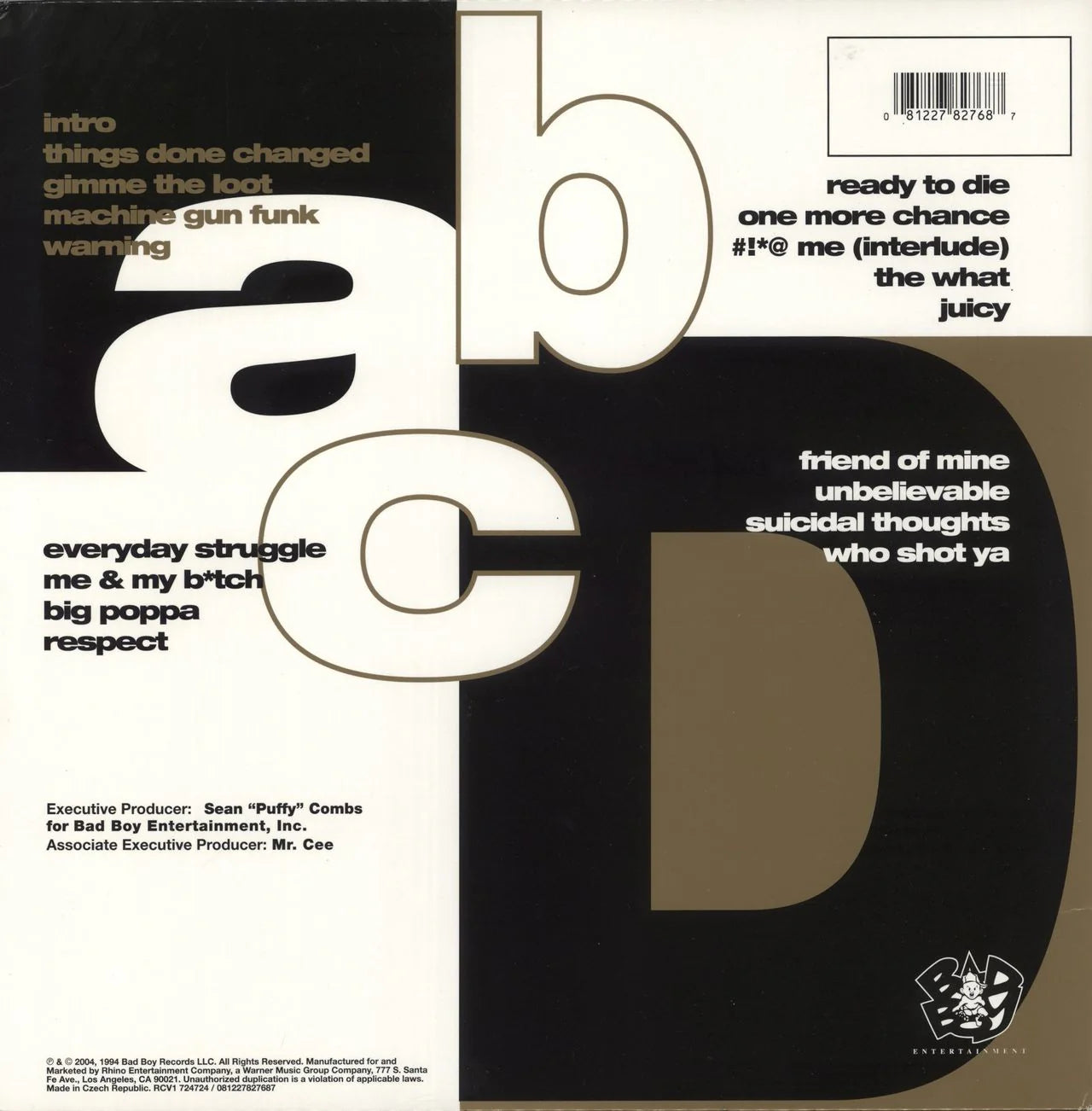 THE NOTORIOUS B.I.G. Ready To Die - Limited Edition Gold Vinyl 2xLP - Album