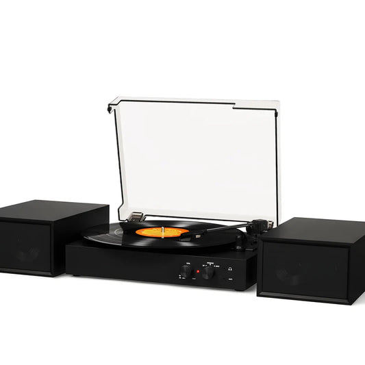 Harrow Bluetooth Record Player with Speakers - Steepletone - Black