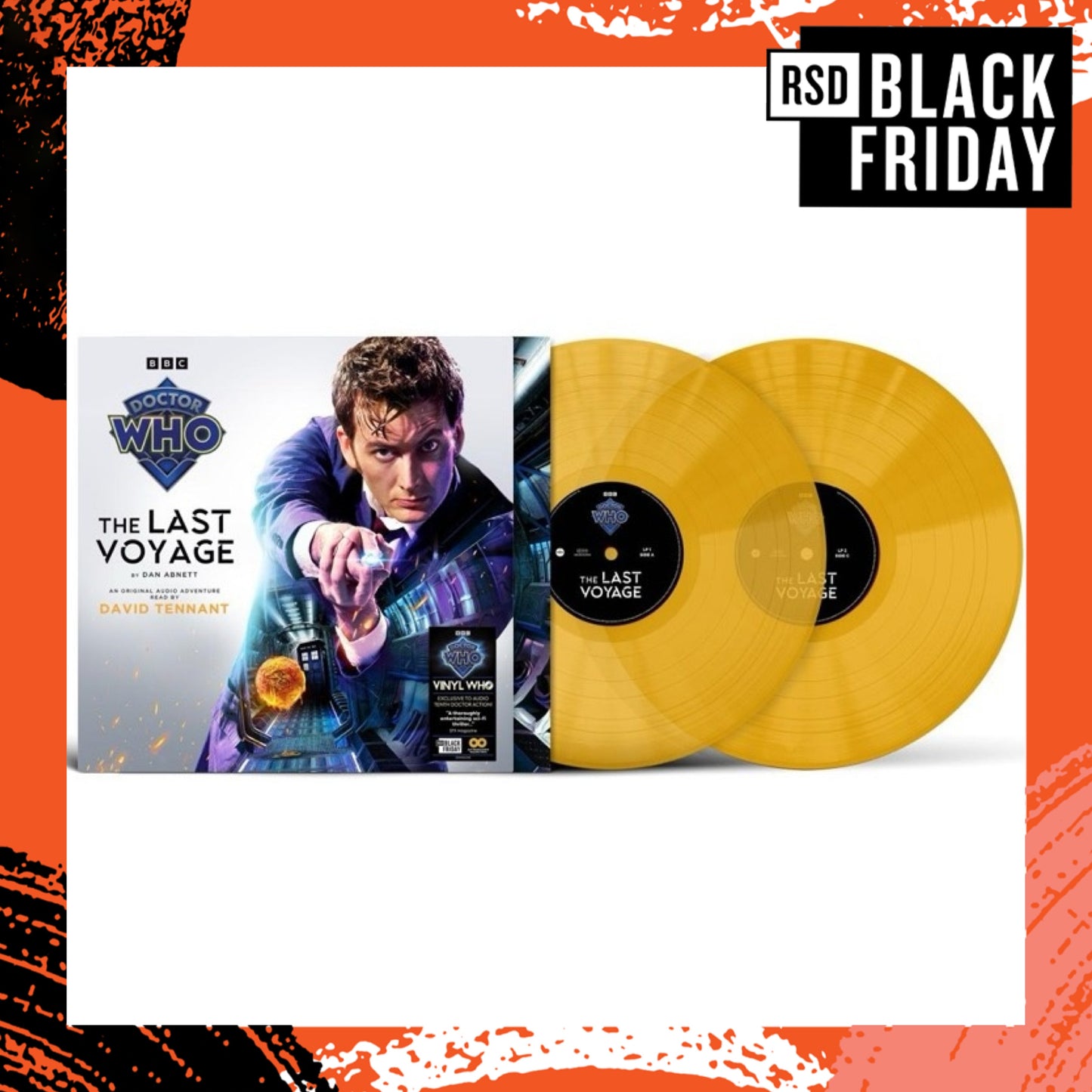 DOCTOR WHO The Last Voyage: Audio Adventure Read By David Tennant (Record Store Day Black Friday 2025) - Translucent Yellow Vinyl 2xLP - Album